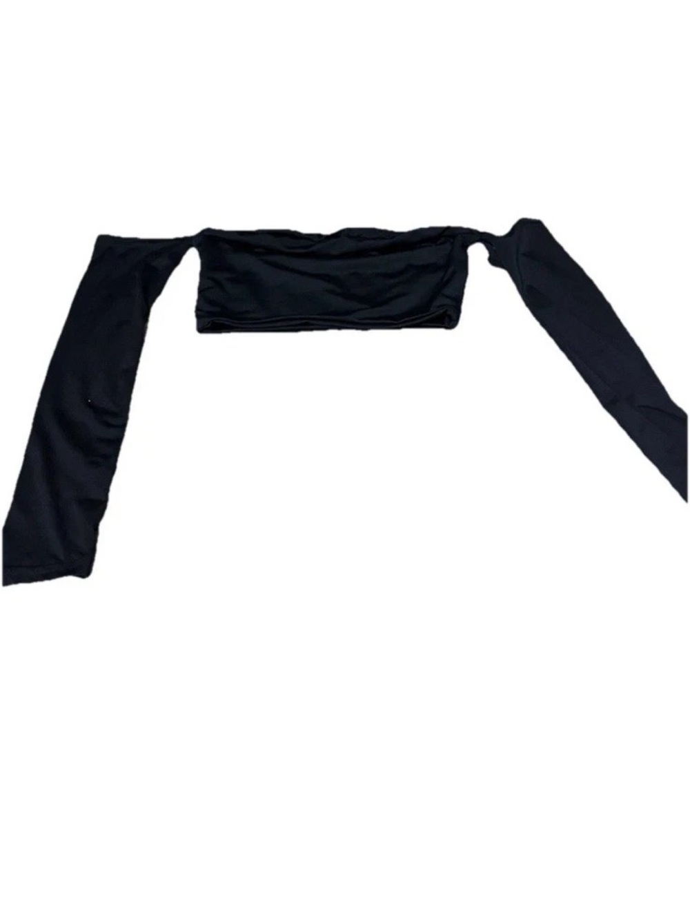 Black Off-Shoulder Long Sleeve Crop Top
